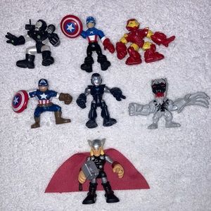 Marvel superhero squad hasbro masher, captain America, blue iron man